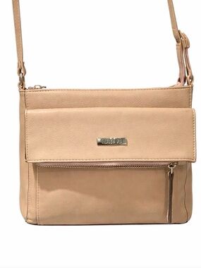 Roots Beige Crossbody Bag with Front Flap